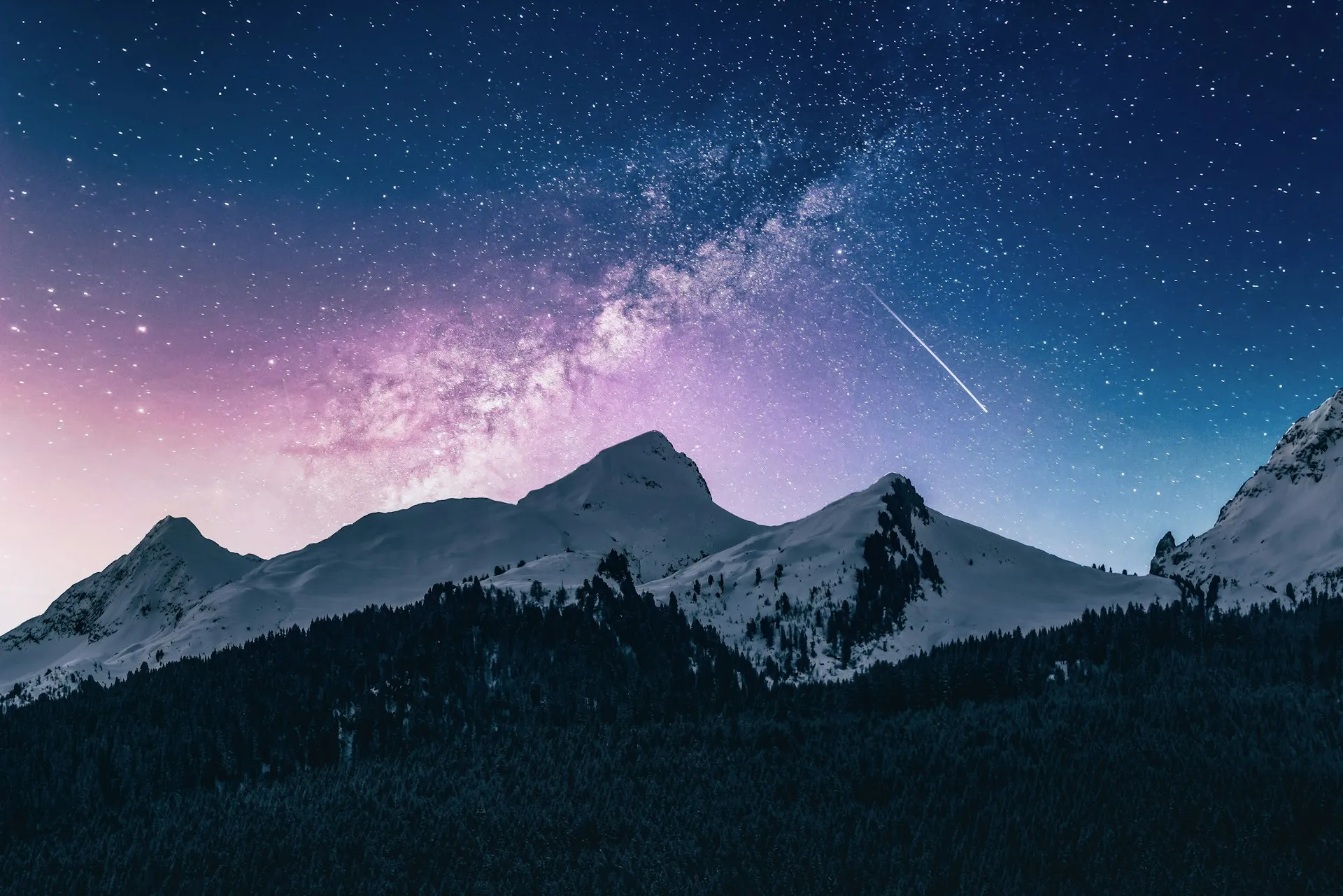 Post image: Italian alps with a starry sky